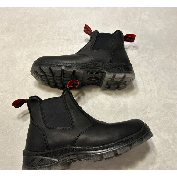 Sureway Boots Men’s Size 8.5 Black Leather Pull On Work Boots Ankle Non Slip - Picture 8 of 9